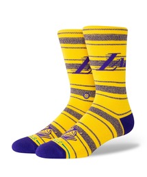STANCE（スタンス）の「LAKERS HOMESICK CREW　A556D25LHC#GLD（ソックス/靴下）」