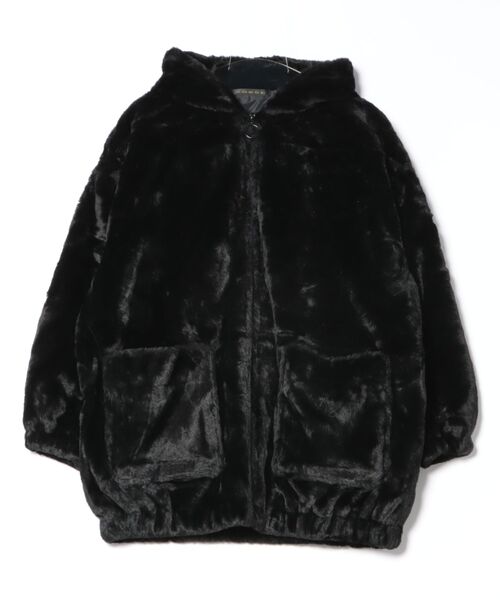 GORGE（ゴージ）の「《ふわもこフェイクファー》レディース ファーブルゾン フード付き 軽量アウター 秋冬（ブルゾン・レディース・アイボリー/ブラック/モカ/ライトグレー・F）」の21枚目の写真