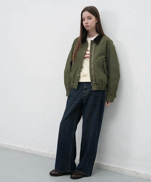 GENERAL IDEA(ジェネラルアイデア)の「【GENERAL IDEA】コーデュロイ襟ワークジャケット / CORDUROY COLLAR PADDING WORK JACKET(ブルゾン・レディース・カーキ/ピンク・L/M/S)」の7枚目の写真