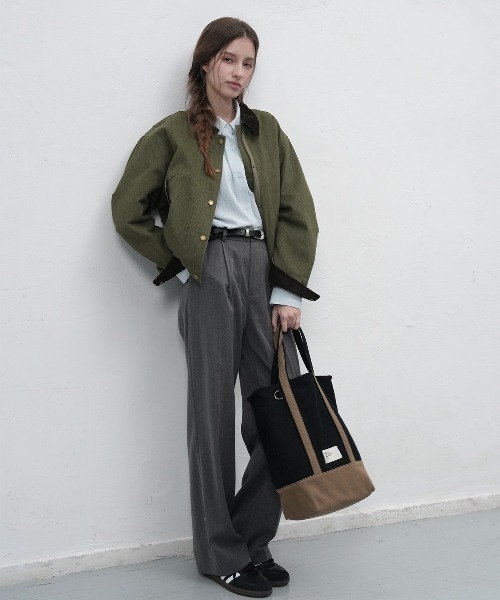 GENERAL IDEA(ジェネラルアイデア)の「【GENERAL IDEA】コーデュロイ襟ワークジャケット / CORDUROY COLLAR PADDING WORK JACKET(ブルゾン・レディース・カーキ/ピンク・L/M/S)」の9枚目の写真