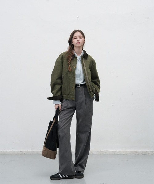 GENERAL IDEA(ジェネラルアイデア)の「【GENERAL IDEA】コーデュロイ襟ワークジャケット / CORDUROY COLLAR PADDING WORK JACKET(ブルゾン・レディース・カーキ/ピンク・L/M/S)」の8枚目の写真