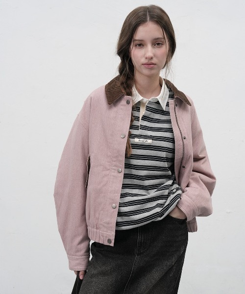 GENERAL IDEA(ジェネラルアイデア)の「【GENERAL IDEA】コーデュロイ襟ワークジャケット / CORDUROY COLLAR PADDING WORK JACKET(ブルゾン・レディース・カーキ/ピンク・L/M/S)」の12枚目の写真