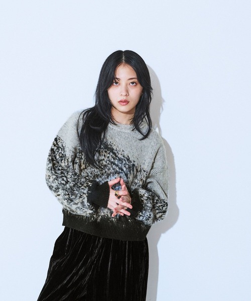 JEANASIS(ジーナシス)の「landscape ブラッシュプルオーバー/610575(ニット/セーター・レディース・ブラック系その他/グレー系その他/グリーン系その他・FREE)」の15枚目の写真