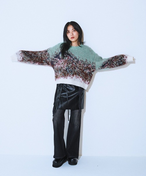 JEANASIS(ジーナシス)の「landscape ブラッシュプルオーバー/610575(ニット/セーター・レディース・ブラック系その他/グレー系その他/グリーン系その他・FREE)」の17枚目の写真