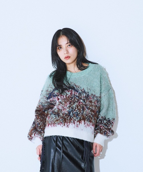 JEANASIS(ジーナシス)の「landscape ブラッシュプルオーバー/610575(ニット/セーター・レディース・ブラック系その他/グレー系その他/グリーン系その他・FREE)」の20枚目の写真