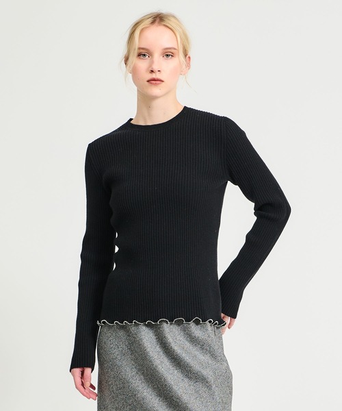 セール】ESTNATION / コサージュ付きニット（ニット/セーター