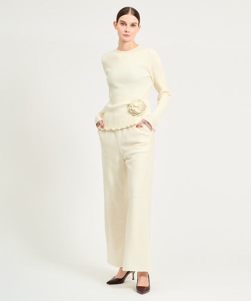 セール】ESTNATION / コサージュ付きニット（ニット/セーター