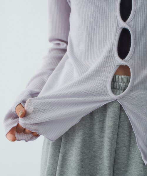 CODE A(コードエー)の「twist sheer rib LS(Tシャツ/カットソー・レディース・ライトブルー/ライトグレー/ホワイト・00)」の9枚目の写真