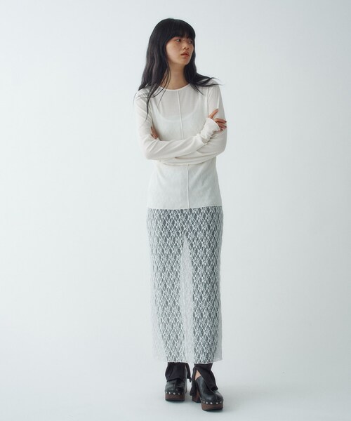 CODE A(コードエー)の「twist sheer rib LS(Tシャツ/カットソー・レディース・ライトブルー/ライトグレー/ホワイト・00)」の11枚目の写真