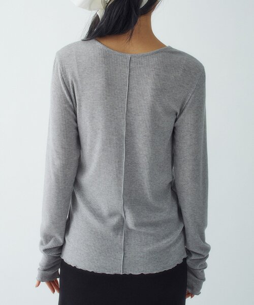 CODE A(コードエー)の「twist sheer rib LS(Tシャツ/カットソー・レディース・ライトブルー/ライトグレー/ホワイト・00)」の7枚目の写真