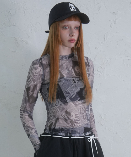 AVANDRESS（アバンドレス ）の「マリリン シースルー ロングスリーブ - 2COL（Tシャツ/カットソー・レディース・ブラック/ピンク・SMALL/MEDIUM）」の7枚目の写真