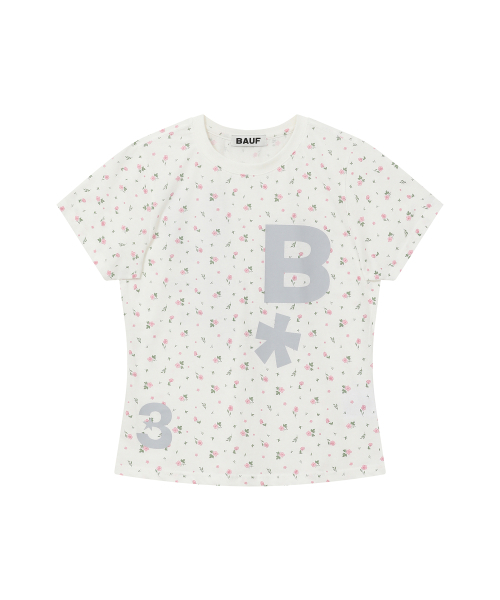 BAUF（バウフ）の「BロゴスリムフィットTシャツ[フラワーホワイト]（Tシャツ/カットソー・レディース・その他・FREE）」の2枚目の写真