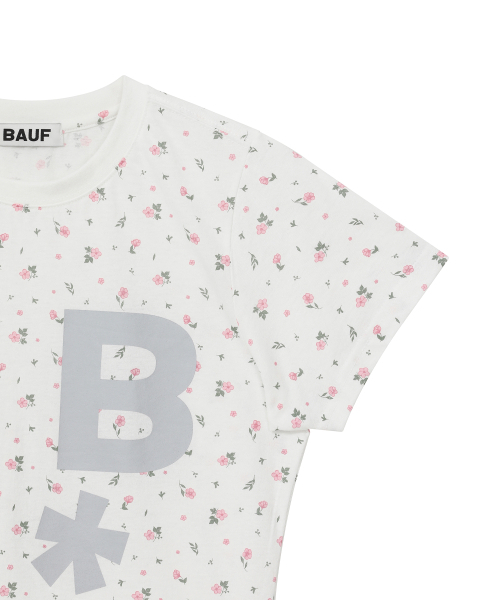 BAUF（バウフ）の「BロゴスリムフィットTシャツ[フラワーホワイト]（Tシャツ/カットソー・レディース・その他・FREE）」の5枚目の写真