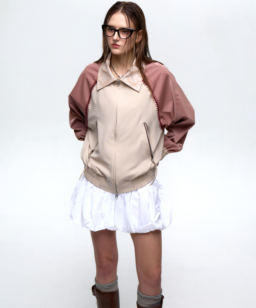 RSSC(アールエスエスシー)の「STITCHED RAGLAN BLOUSON - PINK/BEIGE(ブルゾン・レディース・その他・1/2)」の2枚目の写真