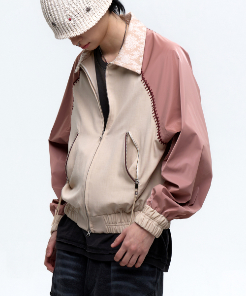 RSSC(アールエスエスシー)の「STITCHED RAGLAN BLOUSON - PINK/BEIGE(ブルゾン・レディース・その他・1/2)」の4枚目の写真