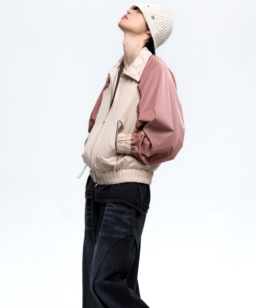 RSSC(アールエスエスシー)の「STITCHED RAGLAN BLOUSON - PINK/BEIGE(ブルゾン・レディース・その他・1/2)」の5枚目の写真