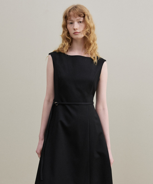 ARTID(アルティーダ)の「ボートネックベルトポイントワンピース_BLACK(ワンピース・レディース・ブラック・SMALL/MEDIUM)」の3枚目の写真