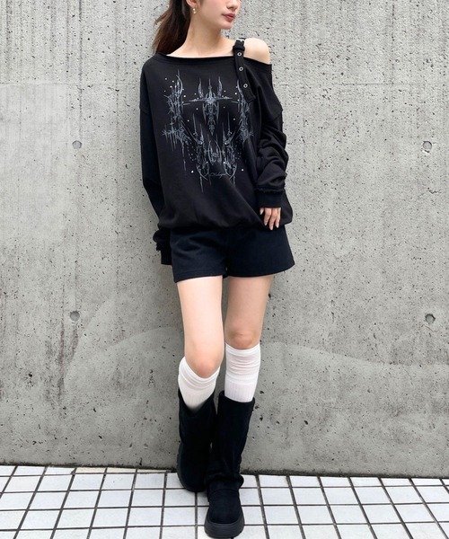 MAHAGRID(マハグリッド)の「【日本ALAND限定】MAHAGRID/タトゥーBELTEDプルオーバー(スウェット・レディース・ブラック/グレー/カーキ・FREE)」の4枚目の写真