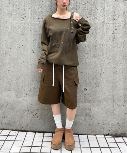MAHAGRID(マハグリッド)の「【日本ALAND限定】MAHAGRID/タトゥーBELTEDプルオーバー(スウェット・レディース・ブラック/グレー/カーキ・FREE)」の6枚目の写真