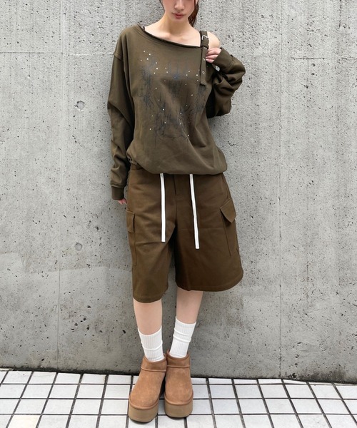 MAHAGRID(マハグリッド)の「【日本ALAND限定】MAHAGRID/タトゥーBELTEDプルオーバー(スウェット・レディース・ブラック/グレー/カーキ・FREE)」の7枚目の写真