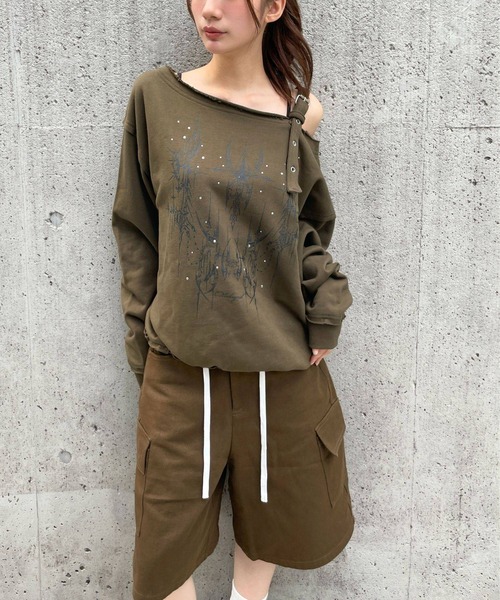 MAHAGRID(マハグリッド)の「【日本ALAND限定】MAHAGRID/タトゥーBELTEDプルオーバー(スウェット・レディース・ブラック/グレー/カーキ・FREE)」の8枚目の写真