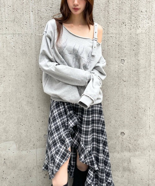 MAHAGRID(マハグリッド)の「【日本ALAND限定】MAHAGRID/タトゥーBELTEDプルオーバー(スウェット・レディース・ブラック/グレー/カーキ・FREE)」の9枚目の写真