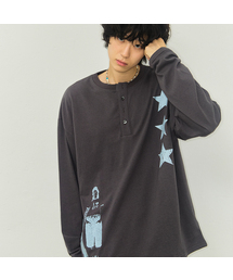 GRAVER（グレーバー）の「[ユニセックス]STAR 3 ヘンリーネックロングスリーブTシャツ_2カラー（Tシャツ/カットソー）」