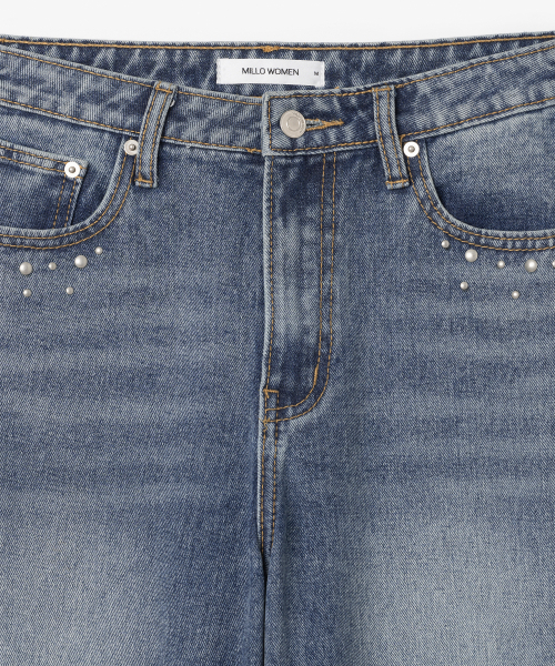 MILLO WOMEN（ミロウーマン）の「スタッドワイドジーン[ブルー]（デニムパンツ・レディース・その他・SMALL/MEDIUM）」の4枚目の写真