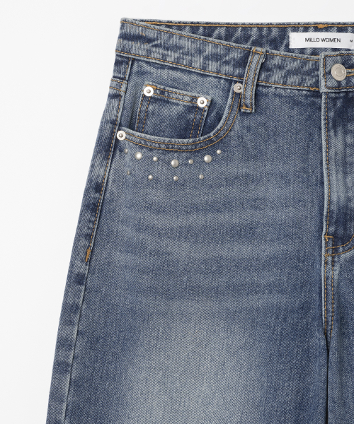 MILLO WOMEN（ミロウーマン）の「スタッドワイドジーン[ブルー]（デニムパンツ・レディース・その他・SMALL/MEDIUM）」の5枚目の写真