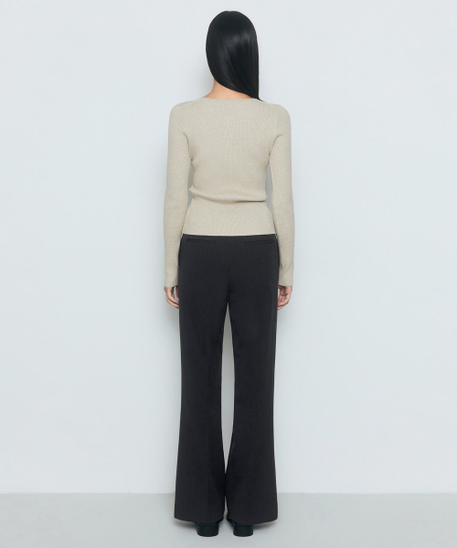 MUSINSA STANDARD WOMAN（ムシンサスタンダードウーマン）の「ウィメンズセミブーツカットヒドゥンバンディングスラックス[チャコールグレー]（スラックス・レディース・その他・34/32/30/31/24/25/26/27/28/29）」の3枚目の写真