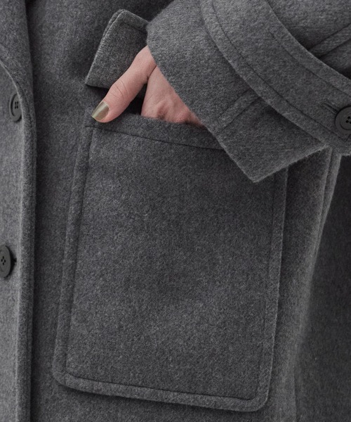PUBLIC TOKYO（パブリックトウキョウ）の「ワイドラペルコート（ステンカラーコート・レディース・ダークグレー/ブラウン・1/2）」の21枚目の写真
