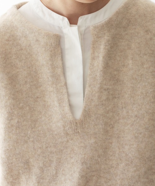 soulberry（ソウルベリー）の「キーネックのニットベスト（ベスト・レディース・ベージュ・M/L/LL/3L/4L/5L）」の11枚目の写真