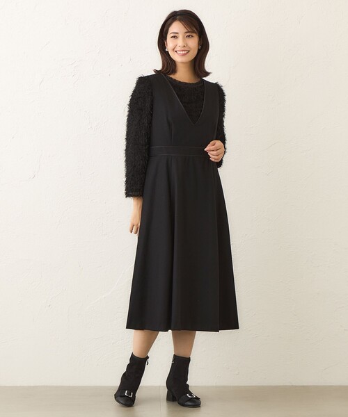 TO BE CHIC(トゥー ビー シック)の「ホームスパン ジャンパースカート(ジャンパースカート・レディース・グレー系その他2/ブラック・40/42)」の7枚目の写真