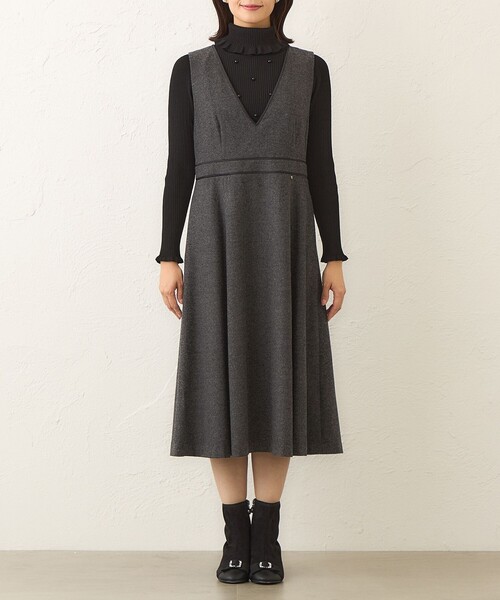 TO BE CHIC(トゥー ビー シック)の「ホームスパン ジャンパースカート(ジャンパースカート・レディース・グレー系その他2/ブラック・40/42)」の8枚目の写真