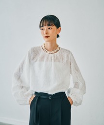 LEPSIM | 【入卒式／セレモニー】ジャガードギャザーブラウス　601002(シャツ/ブラウス)