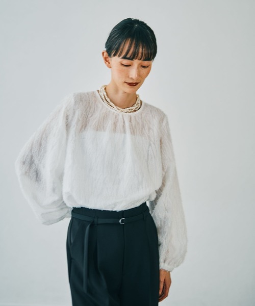 セール】【入卒式／セレモニー】ジャガードギャザーブラウス 601002