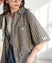 Java（ジャバ）の「《JaVaジャバコラボ》ベーシックに、垢抜けを。胸ポケット刺繍サッカーチェックシャツ(半袖)（シャツ/ブラウス）」