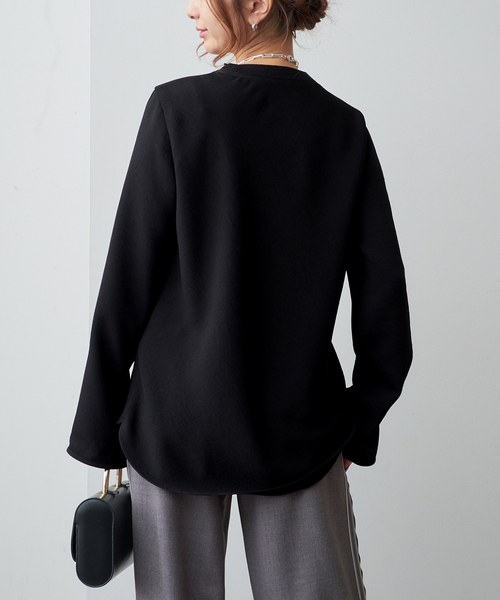 VERMEIL par iena（ヴェルメイユパーイエナ）の「アンティークジョーゼットブラウス（シャツ/ブラウス・レディース・ホワイト/ブラック・FREE）」の4枚目の写真