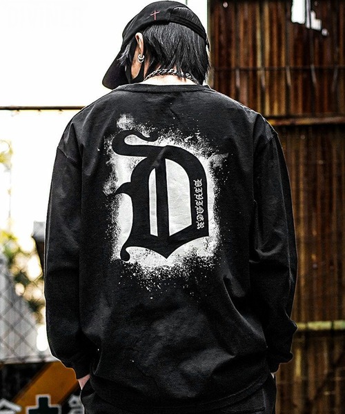 DIVINER(ディヴァイナー)の「Stencil Logo L/STEE(ブラック)(Tシャツ/カットソー・メンズ・ブラック・L)」の1枚目の写真