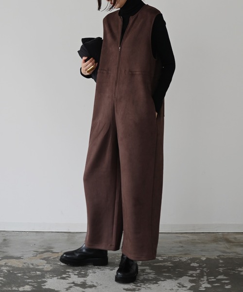 Marient（マリエント）の「エコスウェードフロントジップオールインワン（つなぎ/オールインワン・レディース・ブラウン・S）」の9枚目の写真
