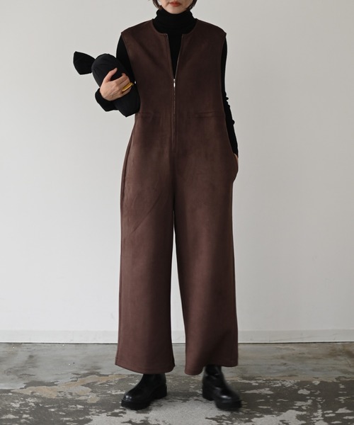 Marient（マリエント）の「エコスウェードフロントジップオールインワン（つなぎ/オールインワン・レディース・ブラウン・S）」の10枚目の写真
