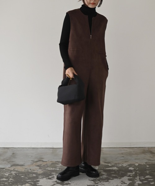 Marient（マリエント）の「エコスウェードフロントジップオールインワン（つなぎ/オールインワン・レディース・ブラウン・S）」の11枚目の写真