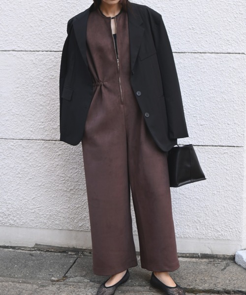 Marient（マリエント）の「エコスウェードフロントジップオールインワン（つなぎ/オールインワン・レディース・ブラウン・S）」の13枚目の写真