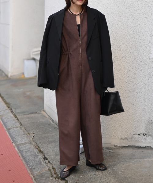 Marient（マリエント）の「エコスウェードフロントジップオールインワン（つなぎ/オールインワン・レディース・ブラウン・S）」の14枚目の写真