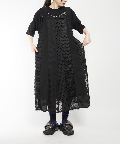 gomme（ゴム）の「ブラックライン　ヴァーティカルジャンパースカート（ジャンパースカート・レディース・ブラック・MEDIUM）」の20枚目の写真