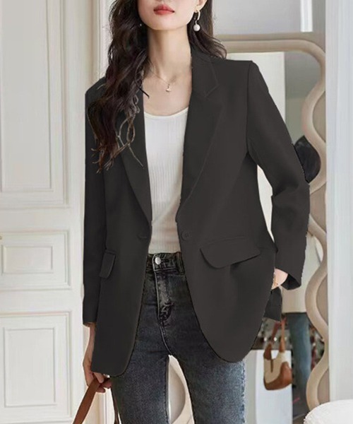 SallyLunn(サリーラン)の「シンプルテーラードジャケット(その他アウター・レディース・ホワイト/ブラック・MEDIUM/LARGE)」の1枚目の写真