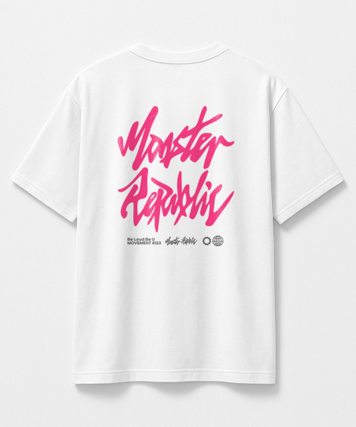 MONSTER REPUBLIC（モンスターリパブリック）の「アセンティックロゴピンクTシャツホワイト_8123（Tシャツ/カットソー・レディース・その他・SMALL/MEDIUM/LARGE/X-LARGE）」の8枚目の写真