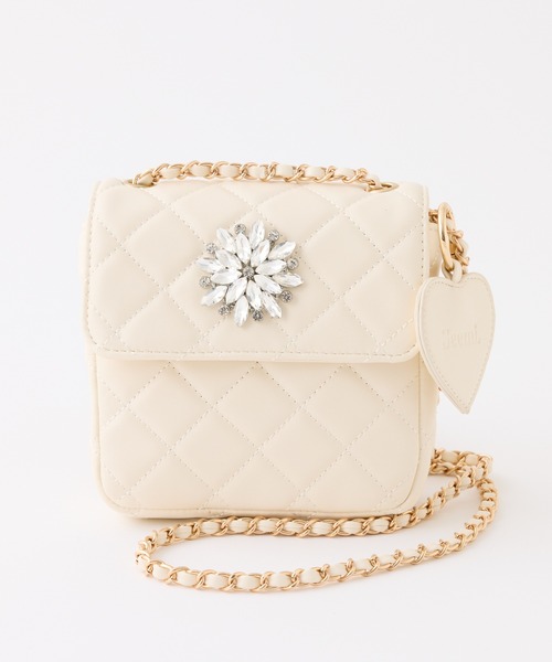 Seemi. byNICECLAUP( シーミーバイナイスクラップ)の「【Seemi.】キルティングミニバッグ(ショルダーバッグ・レディース・アイボリー/ブラック・FREE)」の2枚目の写真