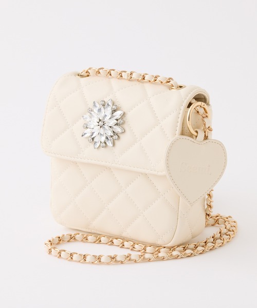 Seemi. byNICECLAUP( シーミーバイナイスクラップ)の「【Seemi.】キルティングミニバッグ(ショルダーバッグ・レディース・アイボリー/ブラック・FREE)」の3枚目の写真