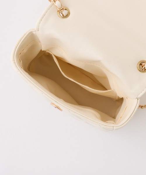 Seemi. byNICECLAUP( シーミーバイナイスクラップ)の「【Seemi.】キルティングミニバッグ(ショルダーバッグ・レディース・アイボリー/ブラック・FREE)」の9枚目の写真